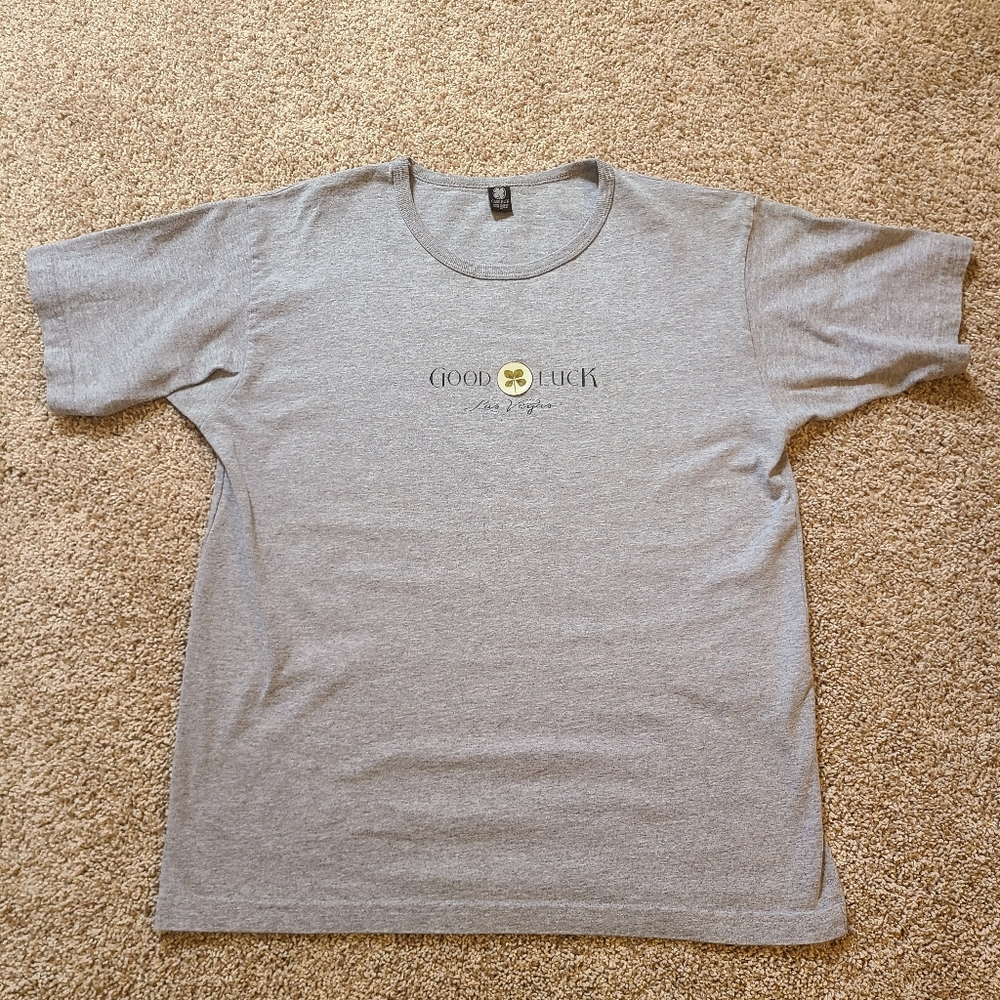 Vintage Good Luck Las Vegas Tee Tshirt With Real Four Leaf Clover